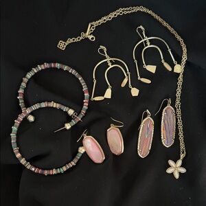Kendra Scott Gold and Pink Earring Set